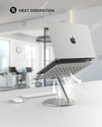 LULULOOK Laptop Stand for Desk 2025, 360 Rotating Adjustable Laptop Riser, Upgraded Foldable Full Aluminum Alloy Computer Stand for MacBook Pro/Air, Dell, HP, Lenovo and Other 10-17inch Laptops
