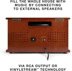 Victrola Navigator 8-in-1 Bluetooth Record Player with Built-in Speakers– 3 Speed Turntable, CD Player, Cassette, FM Radio, USB, RCA Out, Headphone Jack, Wireless Music Streaming, Real Wood (Mahogany)