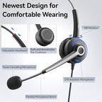 USB-A/USB C/3.5mm Jack 3-in-1 PC Headset, Wired & Noise with Noise-Cancelling Microphone for Laptop - Type-C Computer Headphones with Mic in-line Control for Home
