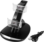 TNP Compatible with PS3 Controller Charger Stand for Sony Playstation 3 Controller compatible with Dualshock 3 Charging, 2 Tier Docking Station Stand and 2 USB PS3 Cable ports with LED Indicators