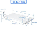 suptek Small Keyboard Tray Under Desk Pull Out with C Clamp Mount, Computer Keyboard & Mouse Tray, 20 (24.2 Including Clamps) x 11.8 inch Slide-Out Platform Computer Drawer for Typing, White, DSF1SW