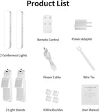yAyusi Dual-lamp Video Conference Lighting, LED Streaming Light with Remote and Touch Control, Zoom Lighting for Computer,Webcam Laptop Monitor Ring Light for Video Calls/Zoom Meetings/Video Recording