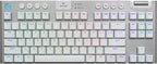 Logitech G915 X Lightspeed TKL Wireless Mechanical Gaming Keyboard, Double-Shot PBT Keycaps, Fully Programmable Keys, RGB Backlit Mac/PC Gaming Keyboards, Aluminum Finish, GL Tactile Switches, White