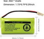 Kruta BT166342 BT266342 Battery 2.4V 800mah Replacement Battery Pack Compatible with for BT183342 BT283342 BT162342 BT262342 VTech CS6114 CS6419 CS6719 at&T EL52300 CL80111 Cordless Phone (Pack 4)