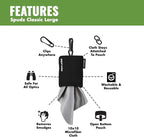 SPUDZ Classic Microfiber Lens Cleaner – Clip-On Pouch, Washable – for Binoculars, Scopes, Glasses, Screens | Avocado, 10 x 10 Inch (2-Pack)