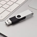 JUANWE 8GB USB Flash Drive 10 Packs, Bulk USB Sticks 2.0 Mutipack Metal Thumb Drive 360° Swivel Design, FAT32 Jump Drives Pen Drive Zip Drives for Data Storage - Black
