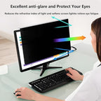 [2 Pack Computer Privacy Screen Shield Compatible for 26/27 Inch 16:9 Widescreen Desktop Monitor - Anti Glare & Blue Light Filter - Hanging Design for Easy On/Off