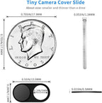 Metal Webcam Cover Slide [3 Pack Black], 0.022in Camera Cover for Laptop Computer, MacBook Pro/Air iMac iPad Tablet iPhone 16/15/14/13/12 Plus, Web Camera Blocker Protect Your Privacy