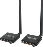 5.8GHz Wireless Audio Transmitter Receiver,164Ft/50M Long Range 18ms Low Latency, RCA / 3.5mm AUX Input/Output with Volume Adjustment Knob, Used for TV/PC/CD/Power Speaker/Soundbar/Headphones