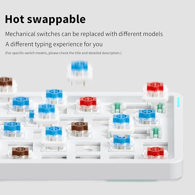 nuphy Air60 V2 Portable Wireless Keyboard 60% Low Profile Mechanical Keyboard Support QMK/VIA Compatible with Windows/mac OS/Linux Supports Bluetooth 5.1/2.4GHz/USB-C Grey-Gateron Cowberry Switch