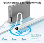 Dual Tip Stylus Pen for iPad 2025-2018,13 Mins Fast Charge with Tilt Sensitivity and Palm Rejection for iPad 11/10/9/8/7/6th Gen,Air 7/6/5/4/3/M3/M2, Pro 13"/12.9"/11"/M4, Mini 7/6/5th,White