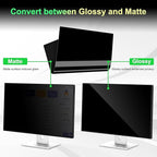 [2 Pack] Easges 23.8 Inch Computer Privacy Screen Filter for 16:9 Aspect Ratio, Eye Protection, Anti-Glare, Anti-Blue Light Computer Monitor Privacy Filter, Removable Anti-Scratch 23.8" Protector Film