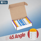 Everest 45° Angled RJ45 Cat5e Keystone Jacks 10-Pack in Yellow - Slim Profile Female RJ45 Connectors - Cat 5e Keystone Jack - Compatible with 45° Angled Speed Termination Tool - 45Term (B0BL3GS7ZY)