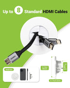 in Wall Cable Management Kit for Wall Mounted TV, Slim Round Wall Cable Pass Through with Hole Saw Drill Attachment for Easy Installation, White 2-Pack