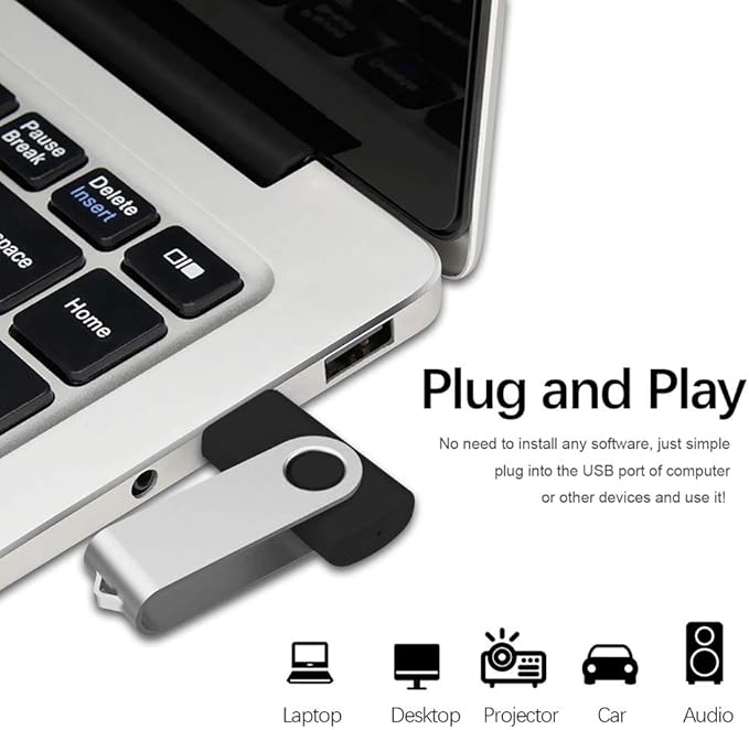 Aiibe 2GB Flash Drives 20 Pack 2GB USB Flash Drive Bulk USB 2.0 Thumb Drives Swivel Zip Drive (2 GB, Black)