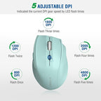 E-YOOSO Wireless Mouse for Laptop, Portable Optical Computer Mouse, 6 Buttons, Cordless 2.4GHz with USB Receiver, 5-Level 4800 DPI, 18 Months Battery Life for PC Chromebook Windows Mac