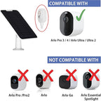 Upgrade 3 Pack 5W Solar Panel Charging Compatible with Arlo Pro 3/4/5S/Ultra/Ultra 2/Go 2 Continuous Power Supply IP65 Weatherproof with 9.8ft/3m Charging Cable and Adjustable Wall Mount