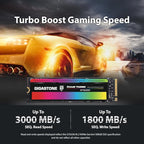 Gigastone M.2 SSD 500GB PCIe 3.0 NVMe SSD 3,000MB/s Internal Gaming Solid State Hard Drives Upgrade PC Laptop Storage High Speed Response for Gamers Graphic Design Creators IT Pros PCIe Gen3x4