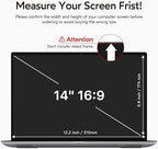 bersem 2 Pack 14 inch Laptop Privacy Screen for 16:9 Ratio Computer Monitor, Anti-Glare, Blue Light Filter, Removable, UV-Blocking
