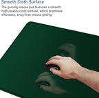 Gaming Mouse Pad with Stitched Edges, Durable Non-Slip Natural Rubber Base, Waterproof Computer Keyboard Pad Mat for Esports Pros/Gamer/Desktop/Office/Home - Green