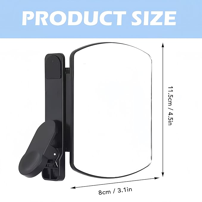 Mirror Effect Lens, Smartphone Camera Mirror Reflection Clip Kit Phone Camera Shooting Reflection Mirror Adjustable HD Glass Smartphone Photography Flip Mirror for All Phones (Black)