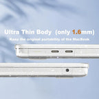 CISSOOK Clear Glitter Star Case for MacBook Air 13.6 inch 2025 2024 2022 Release A3240 A3113 A2681, Glossy Sparkly Hard Shell Case with Keyboard Cover Type C Adapter for MacBook Air 13.6" M2 M3 M4