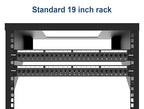 FGB 24 Port Cat6A Keystone Patch Panel, 19" Rackmount or Wall Mount, 1U with Back Bar, Network Patch Panel for Gigabit Ethernet