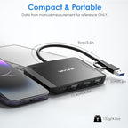 WAVLINK USB C and USB 3.0 to Dual 4K DisplayPort/HDMI Adapter, Displaylink Monitor Splitter Extended Display for Dual Monitor 4K@60Hz, HDMI/DP Splitter Compatible with Mac M1-M4,Window Laptop-Black