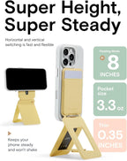 MOFT Phone Tripod Wallet for iPhone, Mulit-Angles, Lightweight Phone Stand, MOVAS Vegan Leather Magnetic Wallet, Strong Magnets, NFC Card Holder,Travel Essential, Panna Cotta (with Card Slot)
