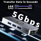 USB C Hub, 9 in 1 USB C to 4K@60HZ HDMI Multiport Adapter, RJ45 Gigabit Ethernet, 3 USB 3.0 Ports, SD/TF Card Reader, PD 100W, Desigend for MacBook Pro Air HP XPS and Other Type C Devices