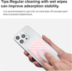 2PCS Silicone Suction Phone Case Mount, Non Slip Suction Cup, Hands-Free Phone Accessories Holder for Selfies and Videos, Silicone Adhesive Stand Sticky for Cell Phone White & Light Pink