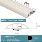 Floor Cord Cover Self Adhesive Cord Hider Floor Extension Cord Covers for Floor Power Cord Protector Cable Management Prevent Cable Trips Cable Cavity 0.47" W x 0.27" H (Beige Wood, 20Ft)