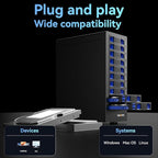 10 Bay Hard Drive RAID Enclosure with Cooling Fan for 2.5/3.5" SATA HDD/SSD with USB A/C 3.0＋eSATA Cable, 3.5 Hard Drive Enclosure Supports 160TB Capacity, 8 RAID Modes, DAS(NO NAS)