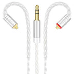 Premium HiFi IEM Cable - Silver-Plated 3.5mm to MMCX Cord, Lossless-Sound in-Ear Monitor Cables for Vibes 201/202, Shure SE215/315/425/535/846-Silver (HC001)