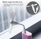 Mini USB Fan, Portable Pocket Fan USB-A Powered Little Cooler, Quiet Operation, for Home Office Car Outdoor Travel- 4 Pack (White)