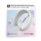 AMVR 16FT(5M) Charging Link Cable Accessories Compatible with Meta Quest 3/3S/Pico 4 - Data Line with Separate Fast Charging Port, High-Speed Max 5Mbps Transfer to PCVR/SteamVR, Play While Charger