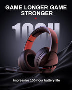 acer Wireless Gaming Headset, PS5 Headset with 2.4GHz for Ps5, Ps4, PC, Switch, Bluetooth 5.3 + 100Hrs Gaming Headphones with Noise Canceling Mic for Laptop, Mobile, Mac, 50mm Drivers (Red)