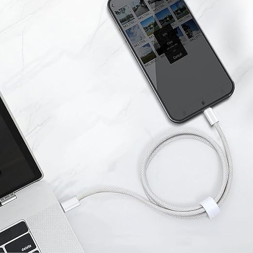 Short iPhone 17/16/16e/15 USB C to USB C Woven Cable for iPhone 17Air, 17 16 15 Pro Max, Plus, 60W Charging Cord for AirPods 4/Pro (2nd/3rd Gen), iPad 10th Gen/iPad Pro/Air 5 4th Charger Cable (1.5ft)