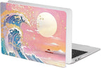 Compatible with 2018 2019 2020 2021 MacBook Air 13 inch Case M1 A2337 A2179 A1932, Clear Printed Pattern Hard Shell Case & Keyboard Cover for Mac Air 13 M1 Touch ID, Sunset Glow Waves