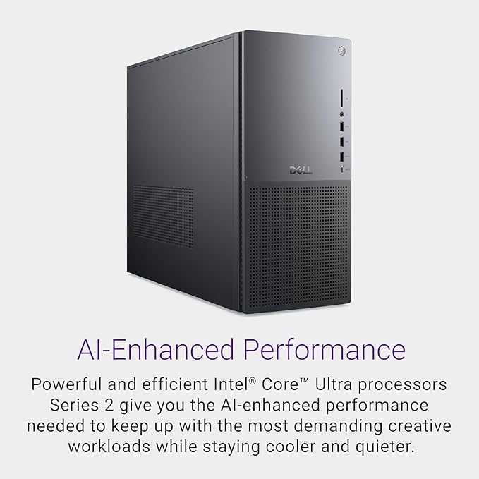 Dell Tower Plus EBT2250 Desktop Computer - Series 2 Intel Core Ultra 9 285 24-Core Processor up to 5.6 GHz, 64GB DDR5 RAM, 16TB (2 x 8TB) SSD, Intel UHD Graphics 770, Windows 11 Pro, Graphite