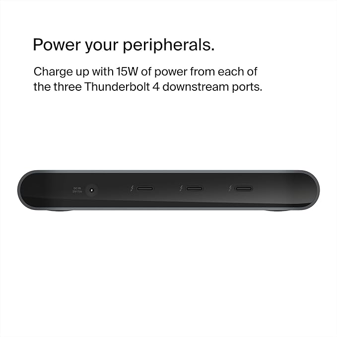 Belkin Connect Thunderbolt 4 Docking Station, 5-in-1 USB-C Multiport Core Hub w/ 96W Power Delivery for Mac, Windows, Single 8K or Dual 4K Display, Thunderbolt 4 Cable & Power Supply Included