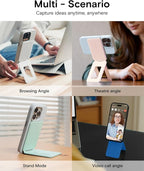 MOFT Phone Stand, Magnetic Phone Tripod Stand Stain-Resistant MOVAS Leather & Angle Adjustment & Strong Magnets Tripod for iPhone 15/14/13/12 (Included Metal Ring)-Sunset