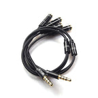 REXUS Black 2-Pack 3.5mm Y Splitter Stereo Audio Cable 4-Pole Male to 2 Female for Headphone, Headset Splitter Adapter Extension Aux Cable, Compatible MobilePhone and New Laptop(M22F35Hx2)