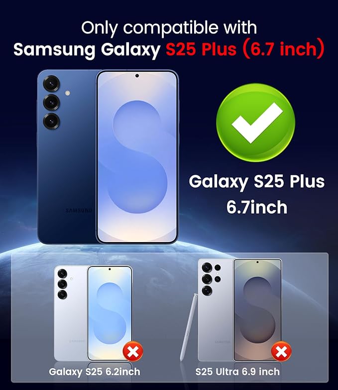 Magnetic for Samsung Galaxy S25 Plus Case [Compatible with MagSafe][Built-in Camera Lens Protector] Slim Soft Silicone Bumper Shockproof Metallic Luster Phone Shell (Blue)