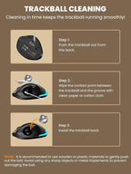 SABLUTE Wireless Trackball Mouse, Ergonomic Bluetooth Rechargeable Computer Mouse, Backlit Rollerball Thumb Laptop mice with 5 Level DPI, Adjustable Angle, 3 Devices Connection for PC, Mac, Windows
