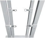 Rockville RTP33-TV Pro White Totem Stand 220 lbs DJ Speaker/Lighting/TV Mount, Detachable TV Mount, Adjustable 39-69 inch Height, Black/White Scrims, for DJs and Event Planners