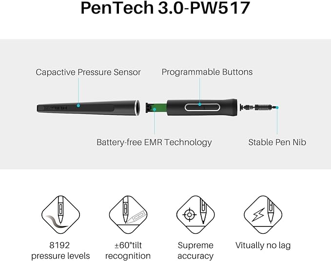 HUION Kamvas 22 Plus QLED Drawing Tablet with Full-Laminated Screen USB-C Connection 140% sRGB Tilt, 21.5 inch Graphics Art Tablet for Artist & Designer, Work with Mac, Windows, Linux & Android Black