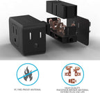 VINTAR 3 Pack Multi Plug Outlet Extender, Adapter, Splitter, Black, Type A, 125V, 15A, ETL Certified