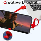 2 Pcs 3 in 1 Retractable Multi Chargers Cable(3.28FT) with USB C/Micro USB/IP and Phone Stand, Festivals and Birthday Gift for Your Family and Friends, Compatible with iPhone/Android/Tablet