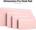 YSAGi Leather Desk Protector, Office Mat, Large Mouse Mat, Non-Slip PU Leather Blotter, Laptop Desk Pad, Waterproof Writing Pad for Office and Home (Light Pink, 35.4" x 17")